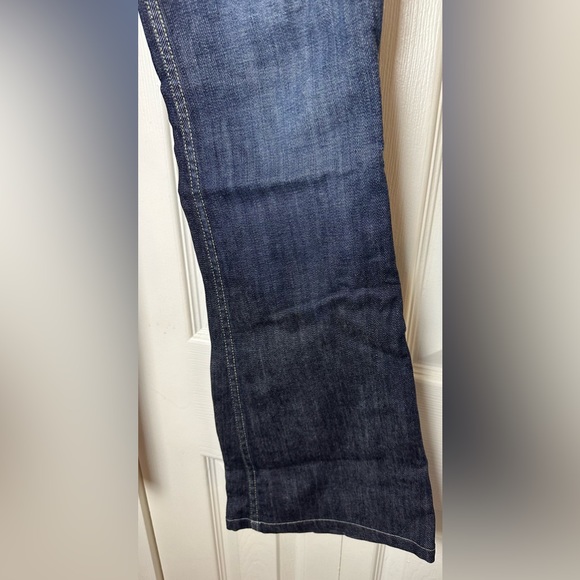 WILLIAM RAST Betty Flare Leg Denim Jeans Dark Wash Flap Snap Pockets Low Rise - Picture 4 of 9